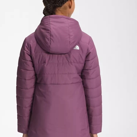 SOLD!! North Face Mossbud Swirl Pikes Purple Reversible Jacket Girls XL (18) NWT - Picture 4 of 16